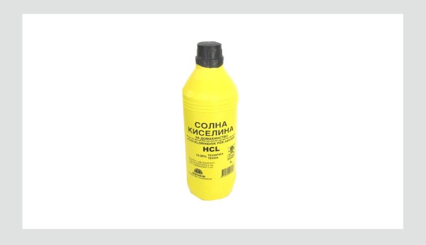 Солна киселина Алкалоид 1L за чистење бигор и санитарии
