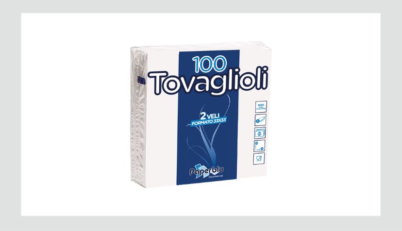 Paperblu двослојни салфетки 33х33 100/1 чиста целулоза
